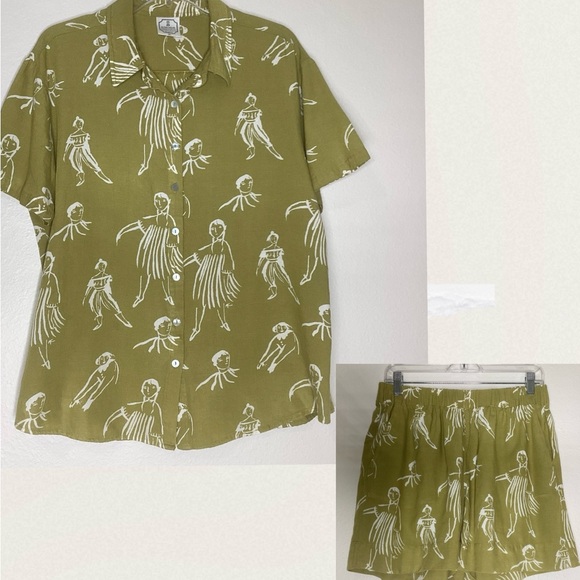 my little belleville Pants - My Little Belleville Gold Porto Set Top & Shorts XL